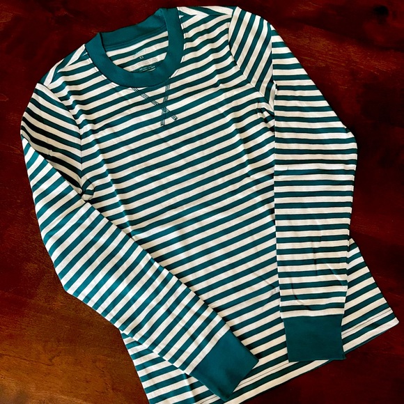 Hanna Andersson Other - Hanna Andersson Women’s Green and White Stripe Long-John Top